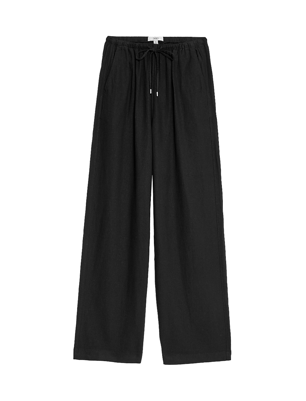 Linen Blend Wide Leg Trousers