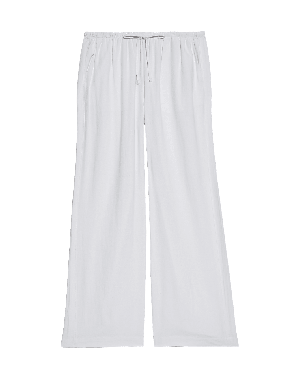 Linen Blend Wide Leg Trousers