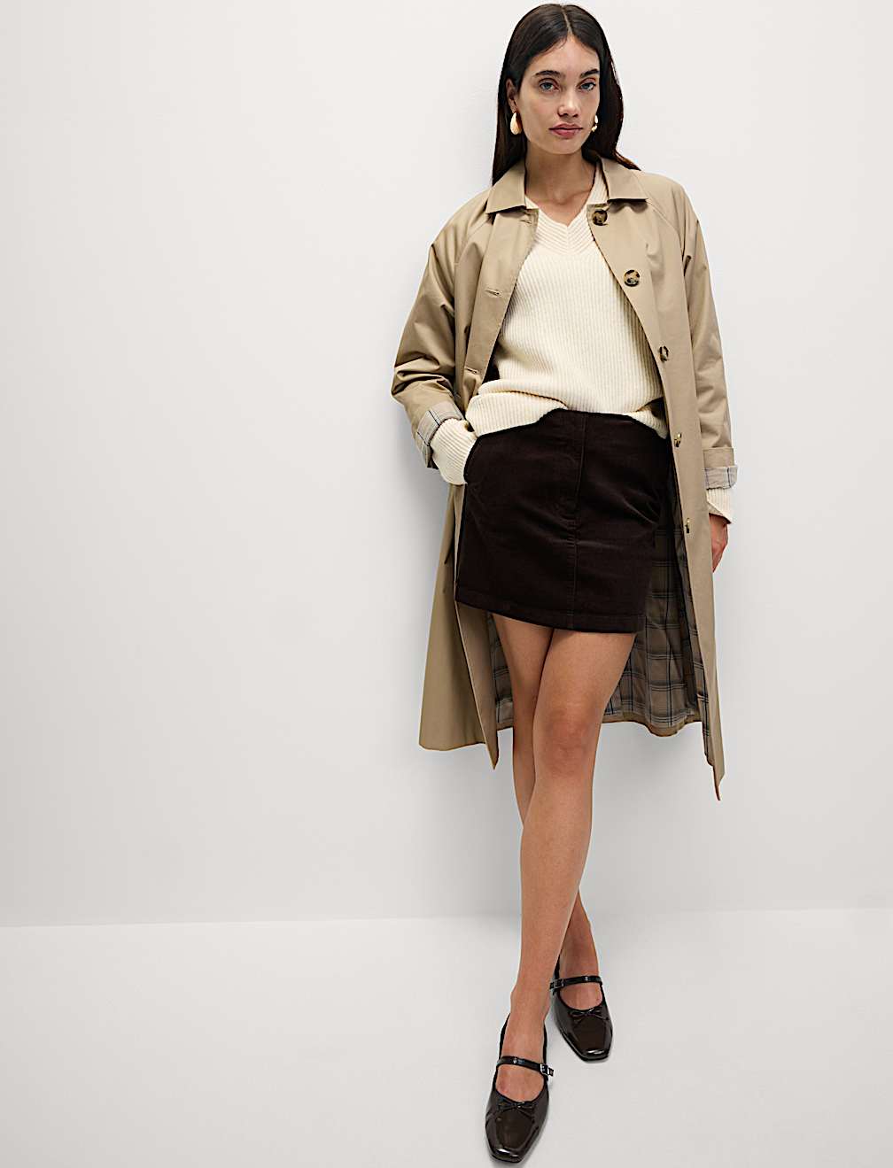 Cord Mini A-Line Skirt