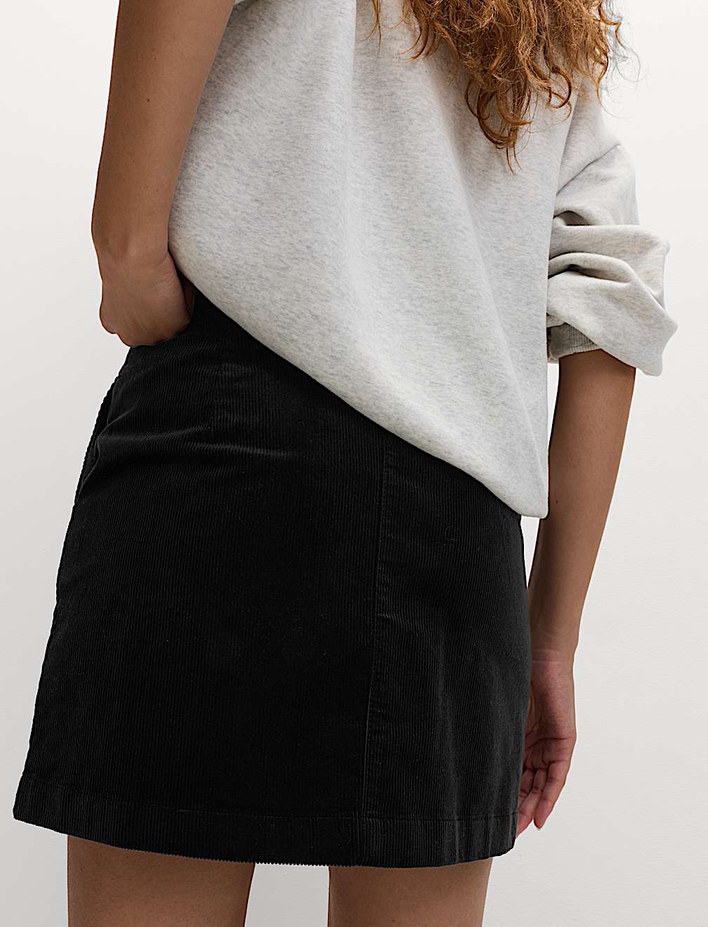 Cord Mini A-Line Skirt