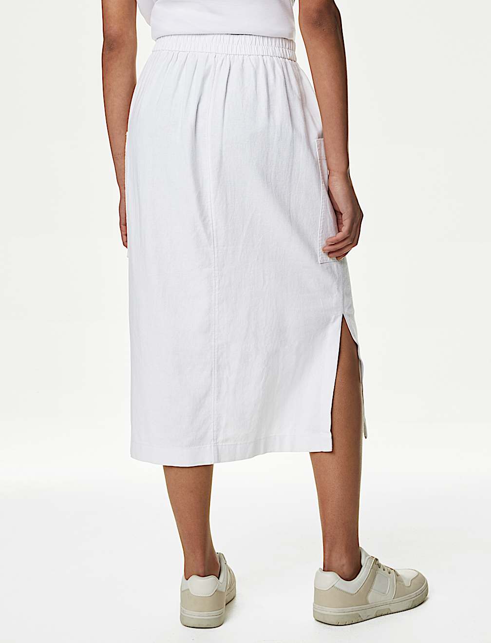 Linen Rich Midi Utility Skirt