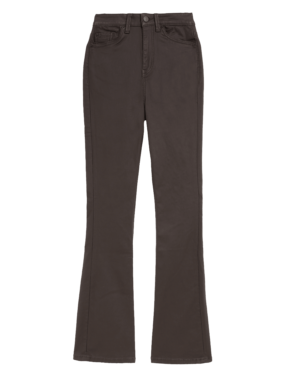 Coated High Waisted Slim Flare Jeans