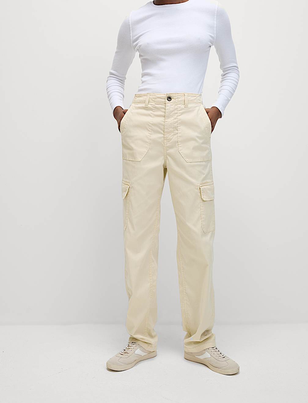 Lyocell Rich Cargo Straight Leg Trousers