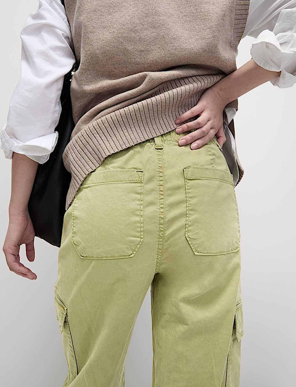 Lyocell Rich Cargo Straight Leg Trousers