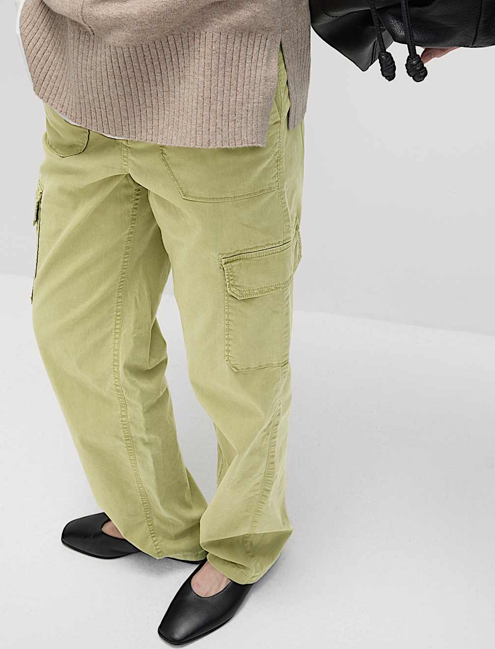 Lyocell Rich Cargo Straight Leg Trousers