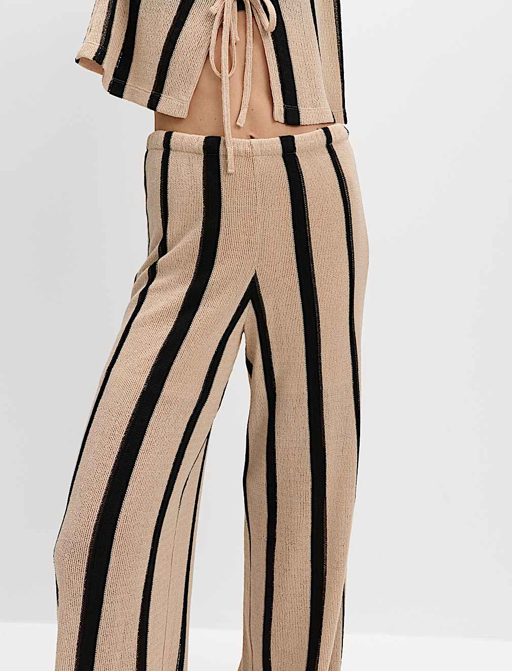 Striped Wide Leg Trousers