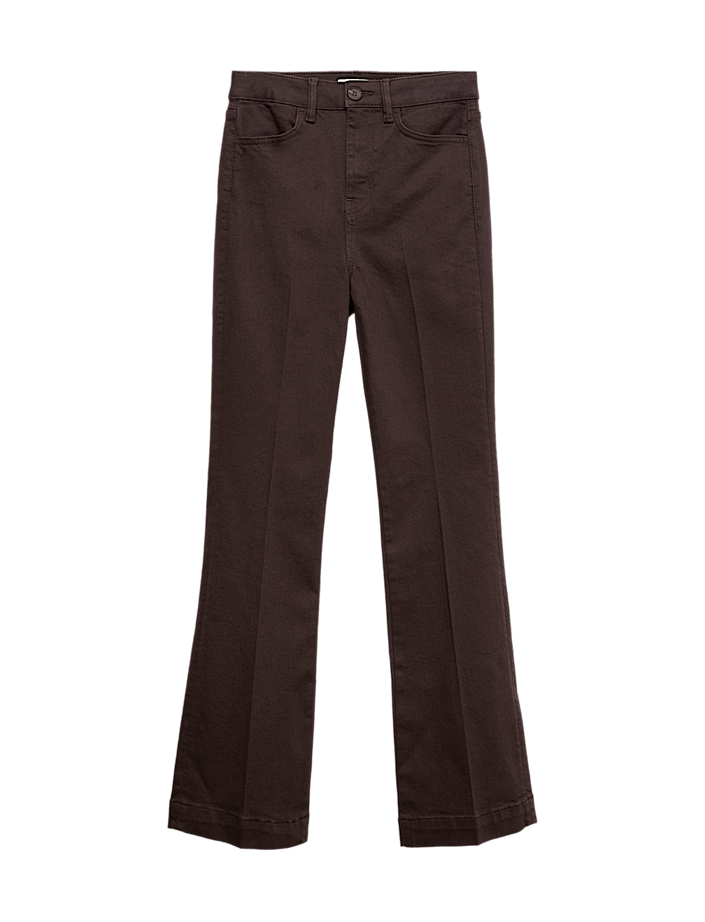 High Waisted Crease Front Slim Flare Jeans