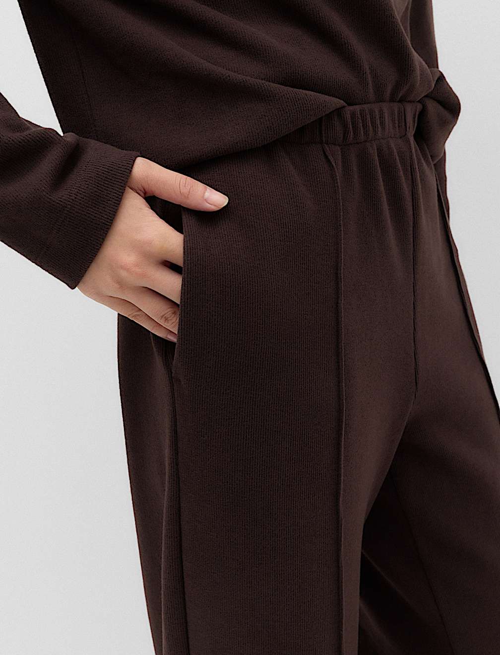 Cotton Rich Pintuck Wide Leg Trousers
