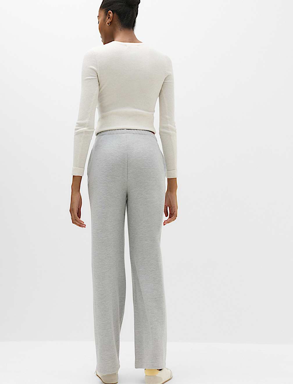 Cotton Rich Pintuck Wide Leg Trousers