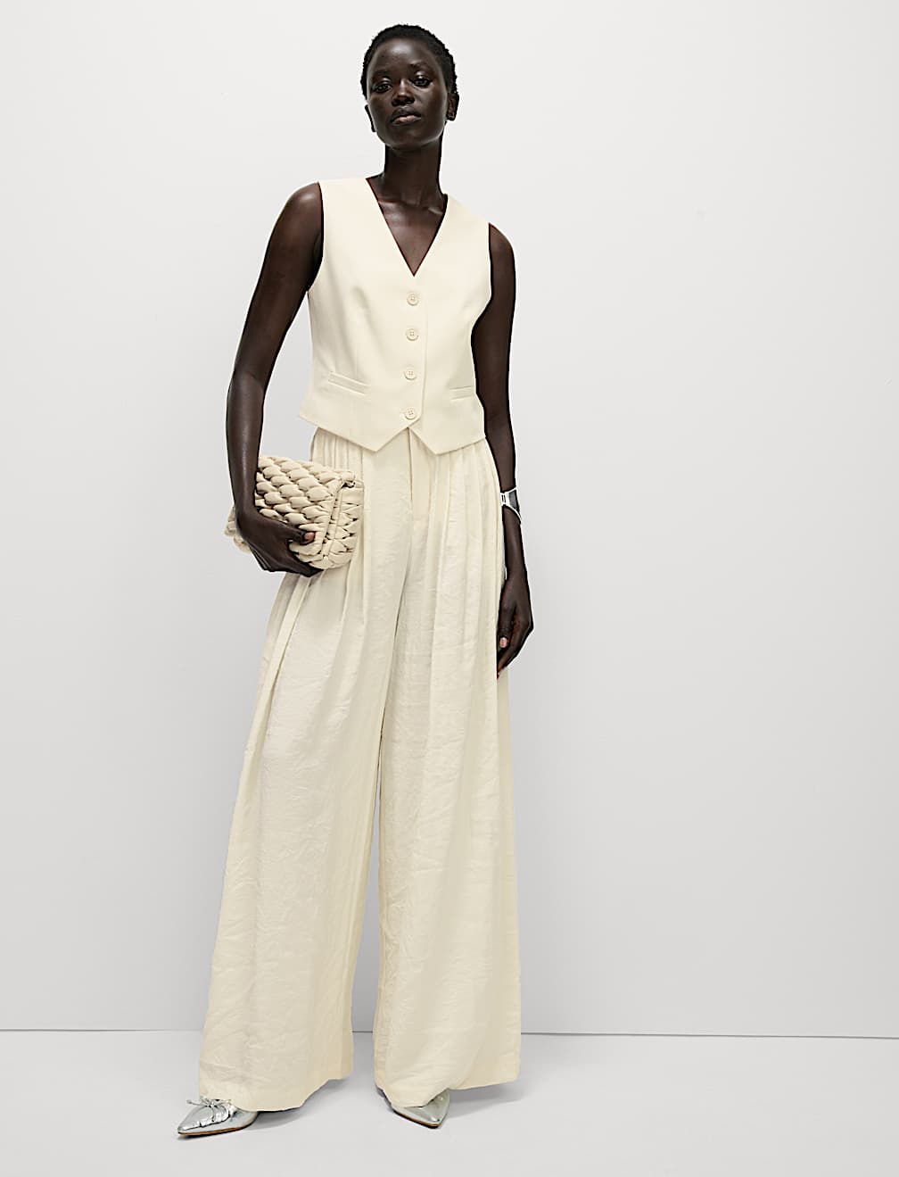 Pleated Palazzo Trousers