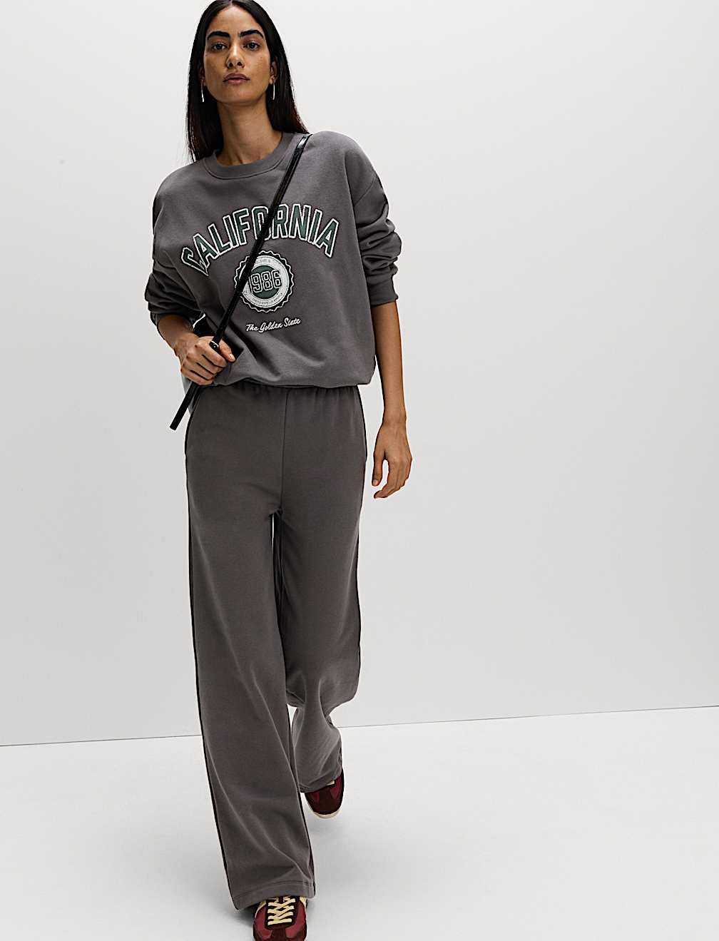 Cotton Rich Drawstring Wide Leg Joggers