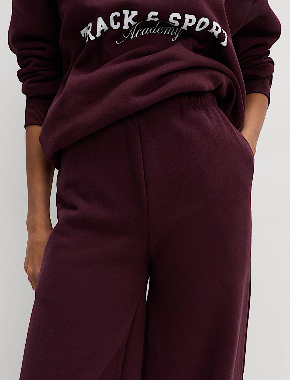 Cotton Rich Drawstring Wide Leg Joggers
