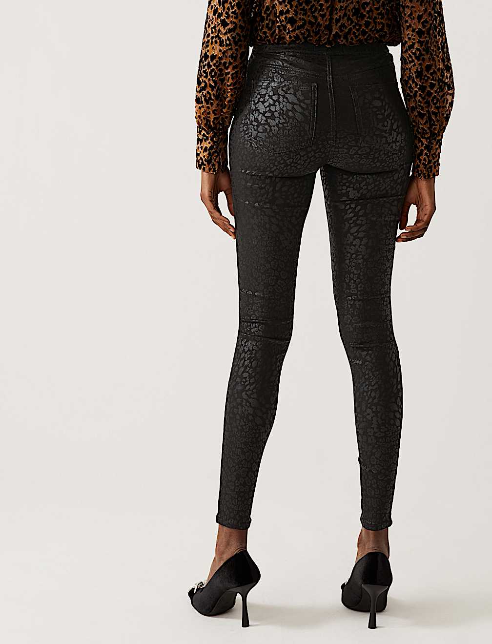 Printed Coated High Waisted Jeggings