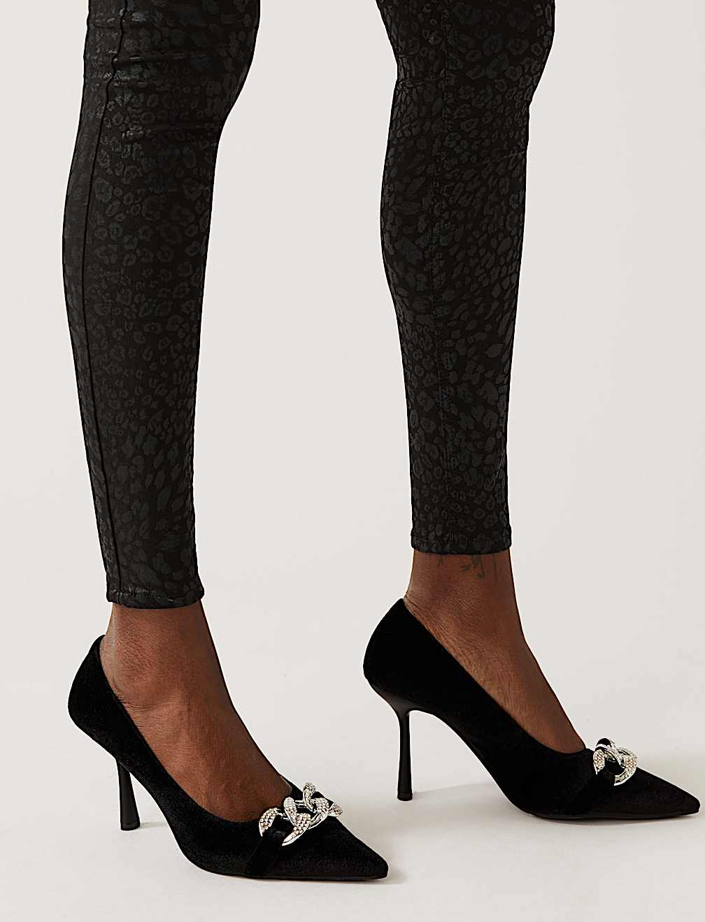 Printed Coated High Waisted Jeggings