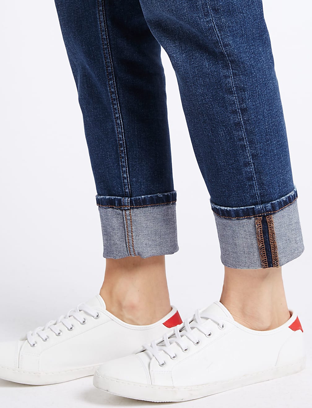 Mid Rise Relaxed Slim Leg Jeans