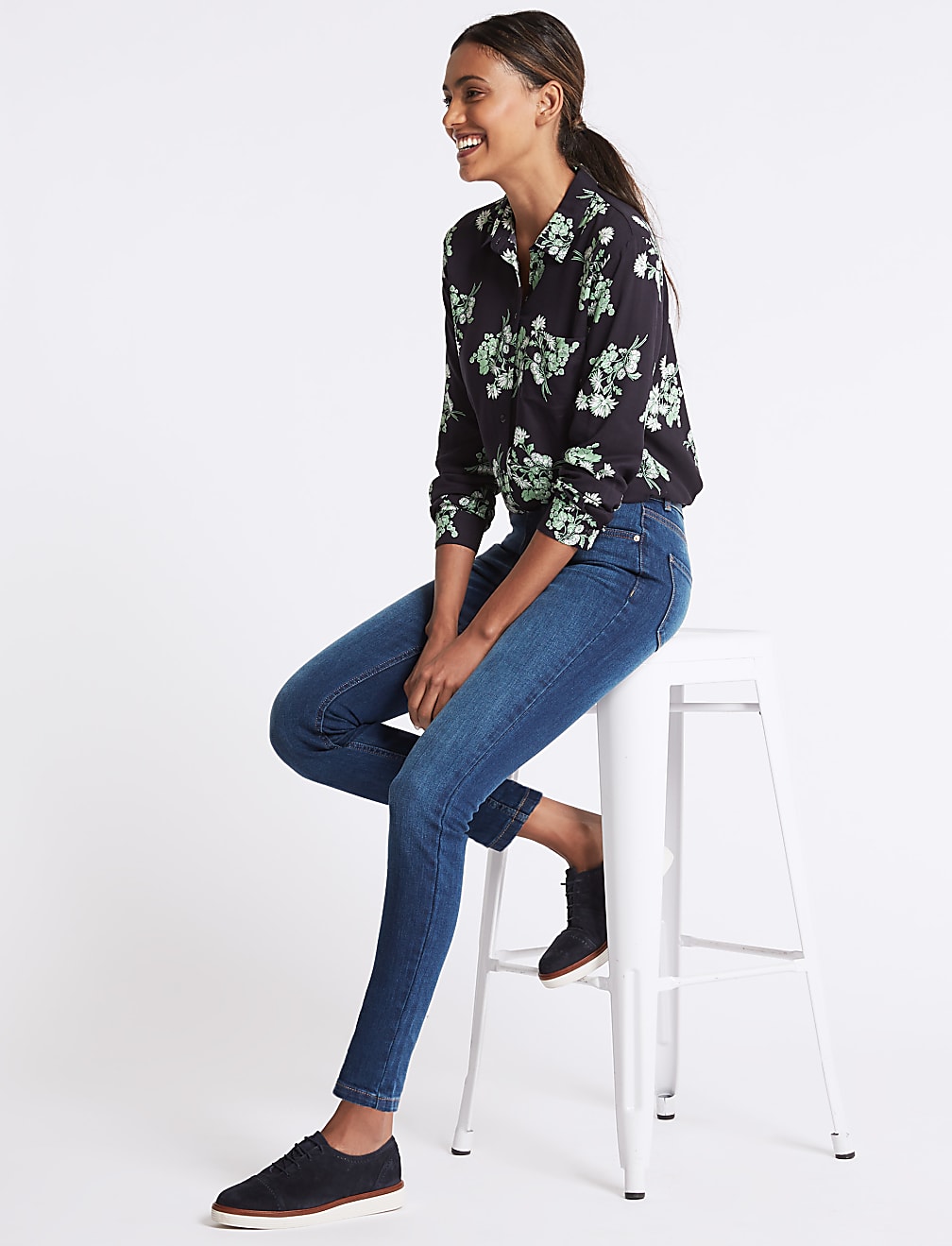 Ozone Mid Rise Skinny Leg Jeans