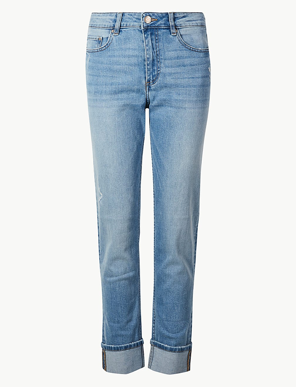 Mid Rise Relaxed Slim Leg Jeans
