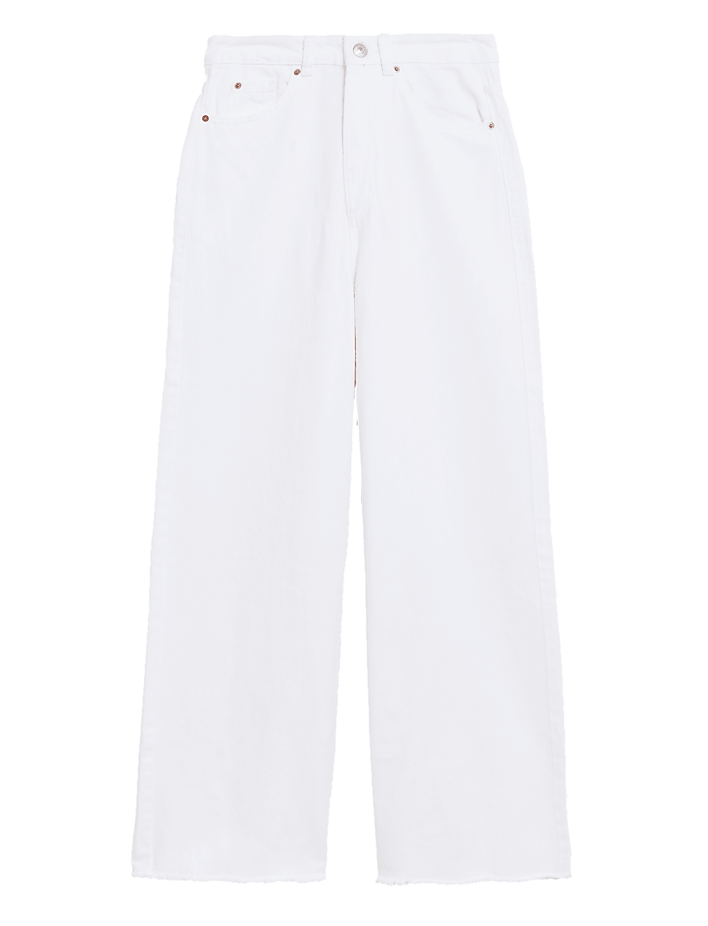 High Waisted Wide Leg Ankle Grazer Jeans