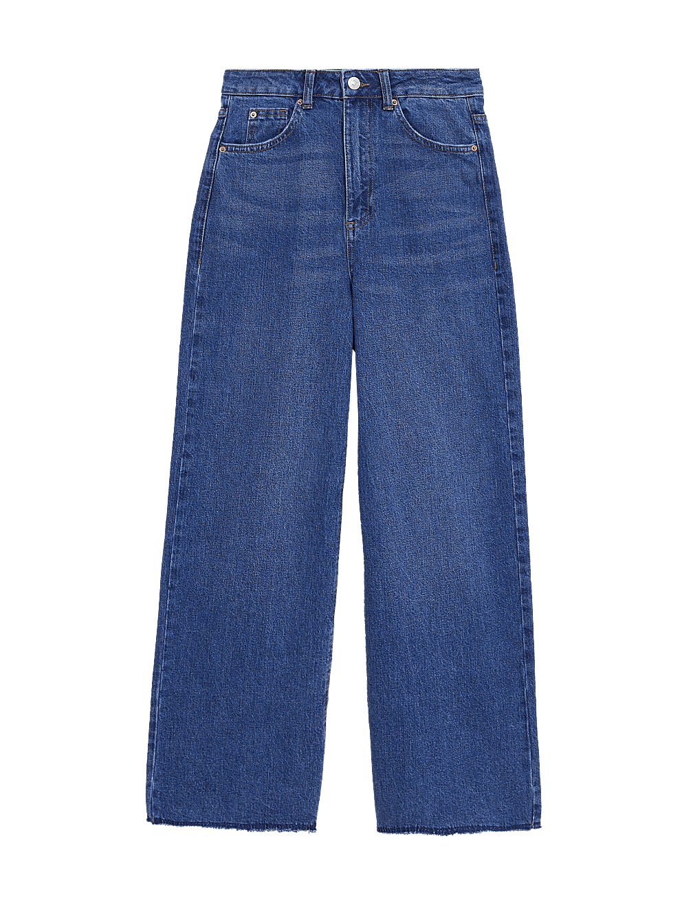 High Waisted Wide Leg Ankle Grazer Jeans