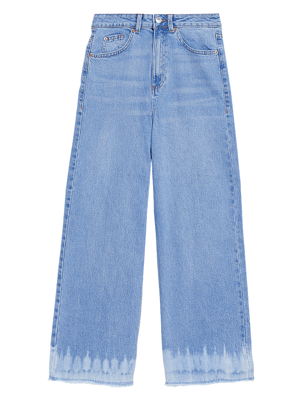 High Waisted Wide Leg Ankle Grazer Jeans