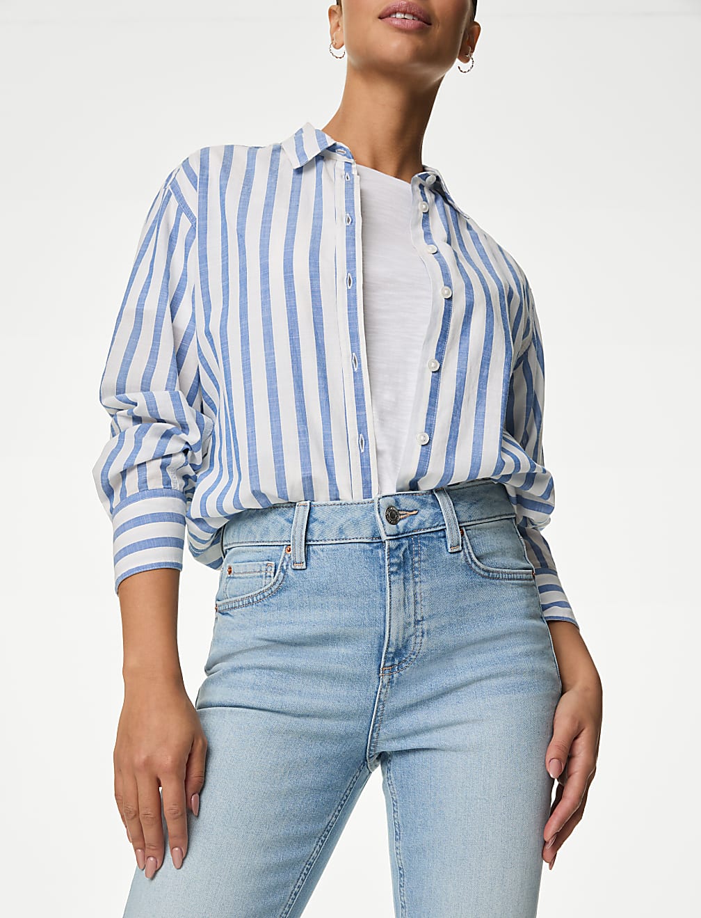 High Waisted Slim Fit Cropped Jeans