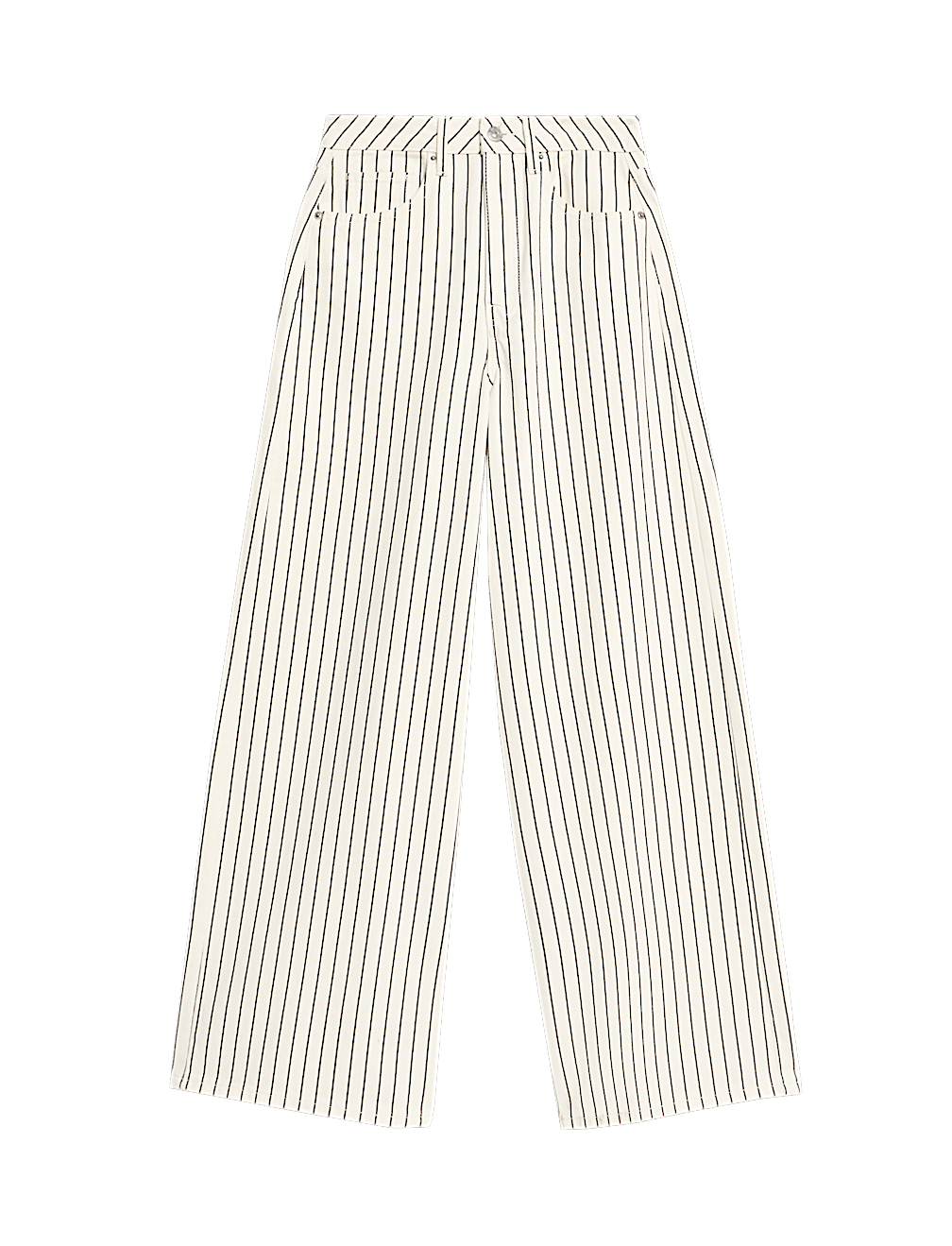 Pure Cotton Striped Wide Leg Trousers