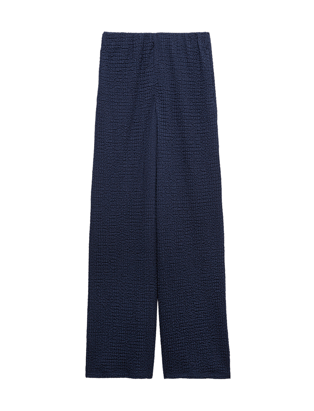 Textured Pull On Wide Leg Trousers