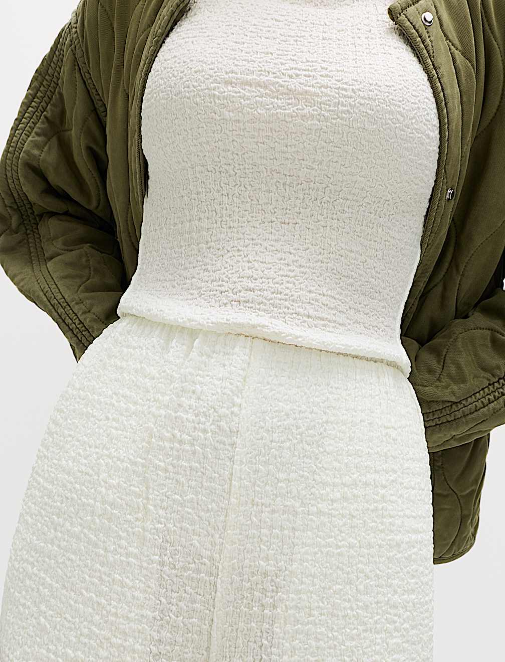 Textured Pull On Wide Leg Trousers