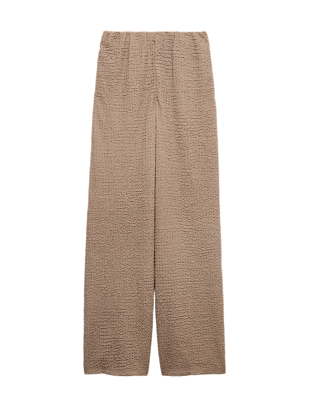 Textured Pull On Wide Leg Trousers