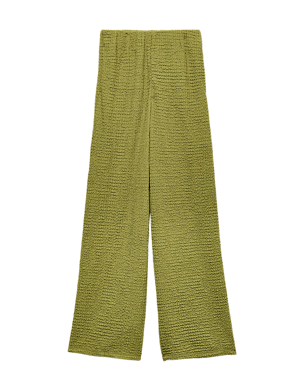 Textured Pull On Wide Leg Trousers