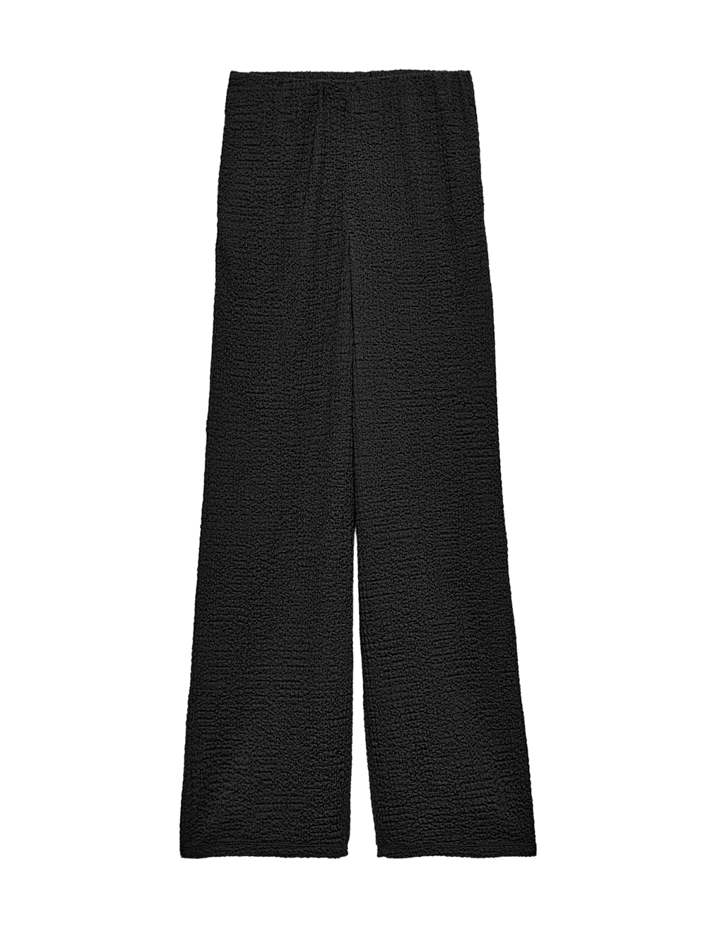 Textured Pull On Wide Leg Trousers