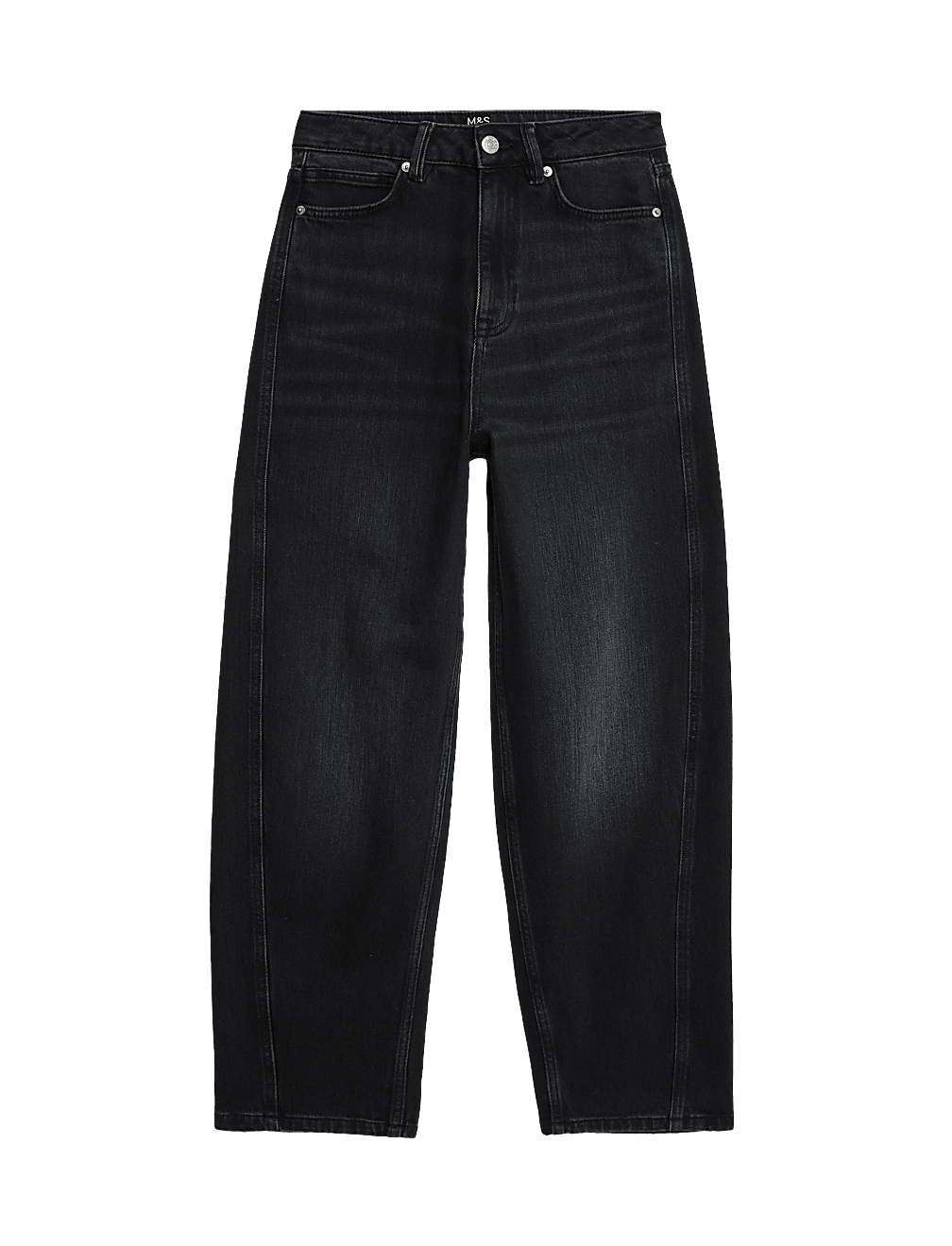 High Waisted Carrot Leg Ankle Grazer Jeans