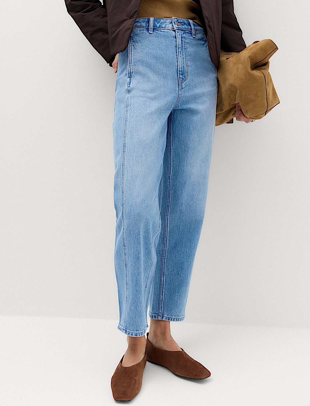 Cotton Rich High Waisted Carrot Leg Jeans