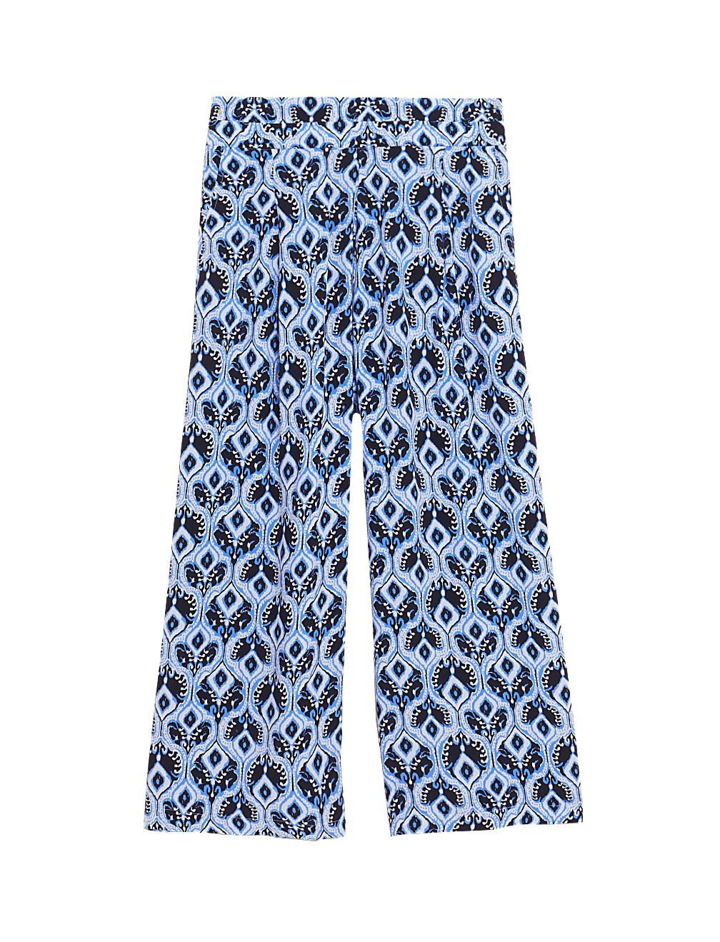 Printed Wide Leg Cropped Trousers
