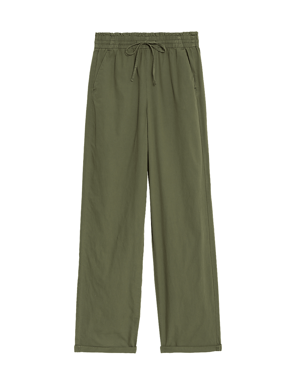 Pure Cotton Straight Leg Ankle Grazer Trousers