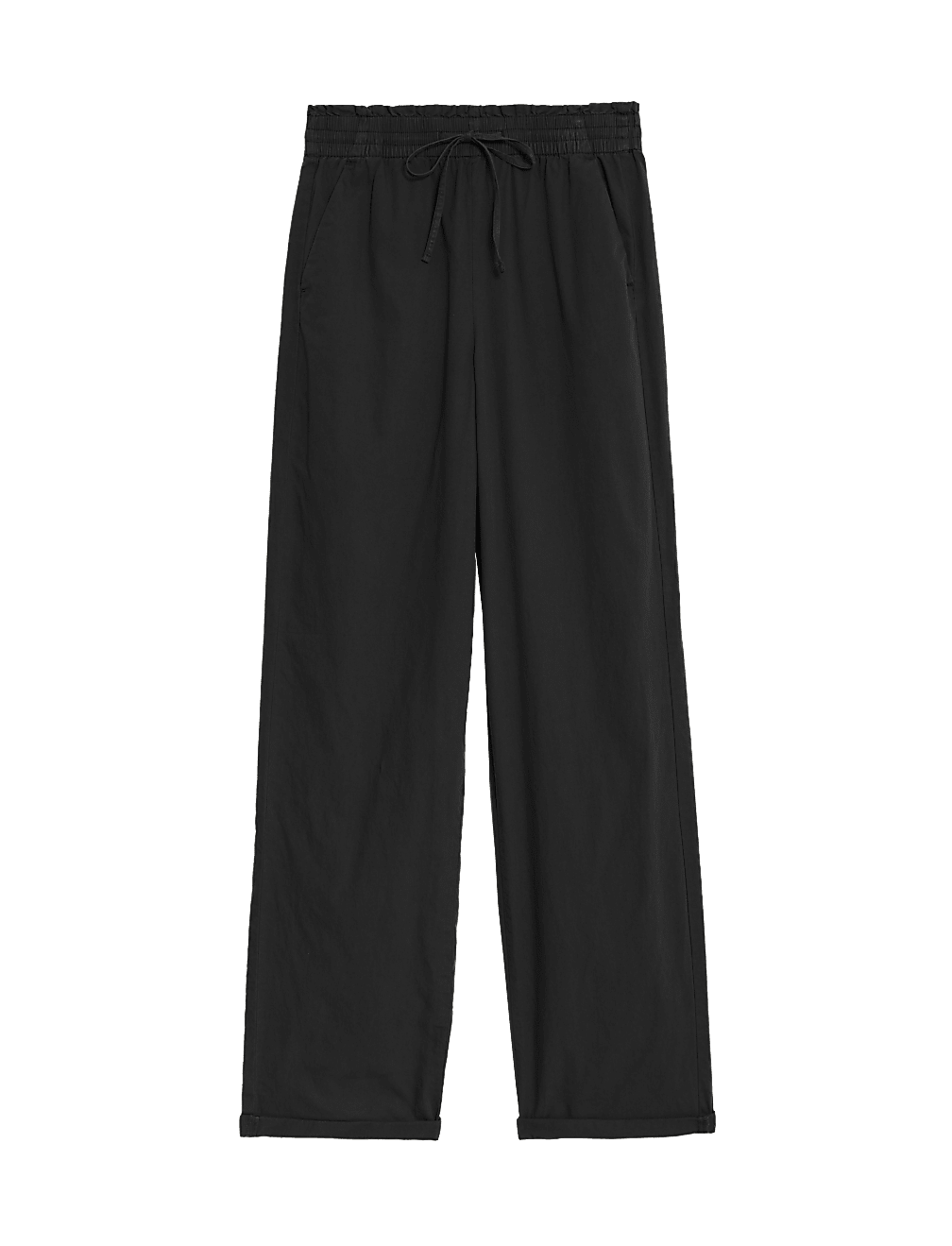 Pure Cotton Straight Leg Ankle Grazer Trousers