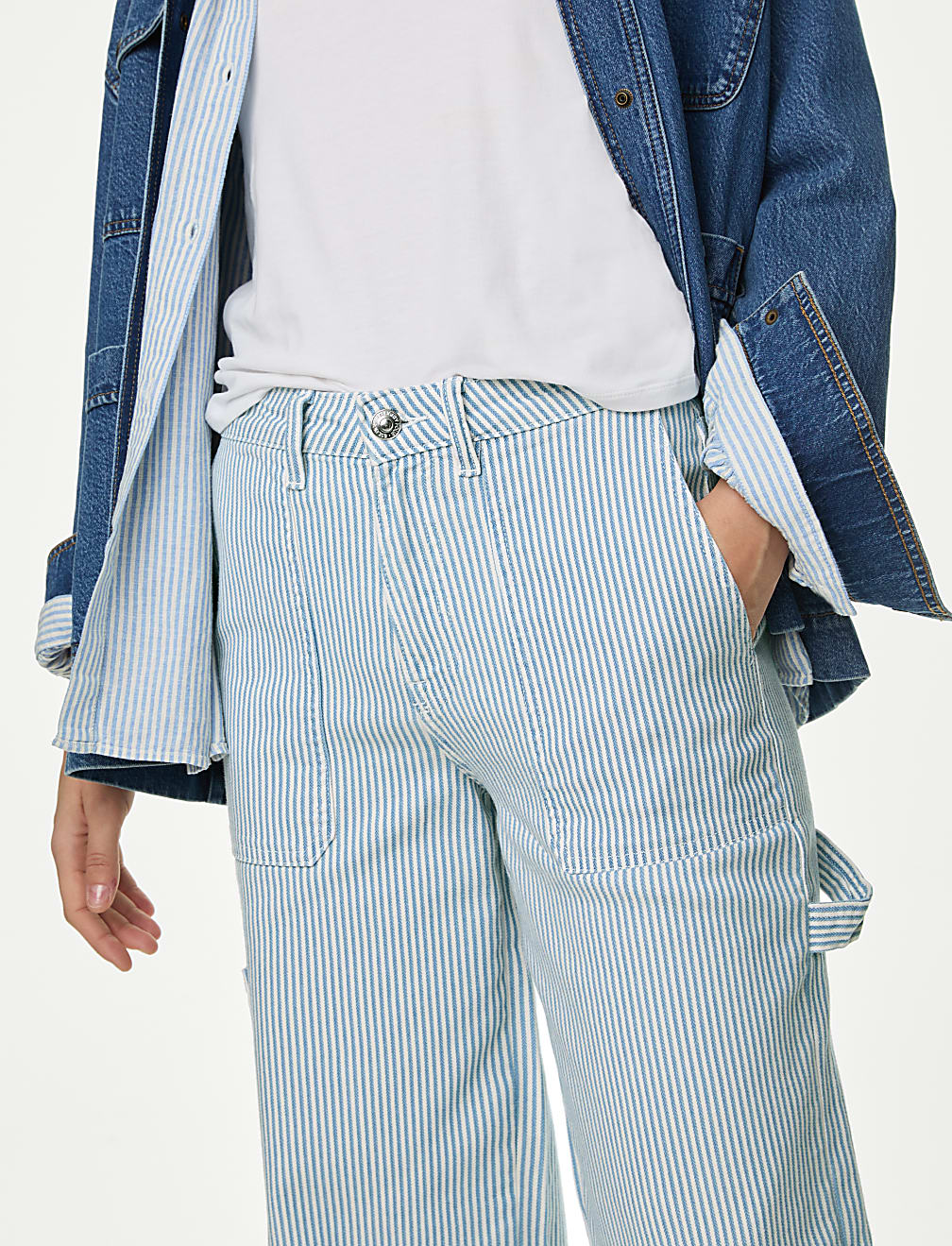 Relaxed High Waisted Carpenter Wide Leg Jeans