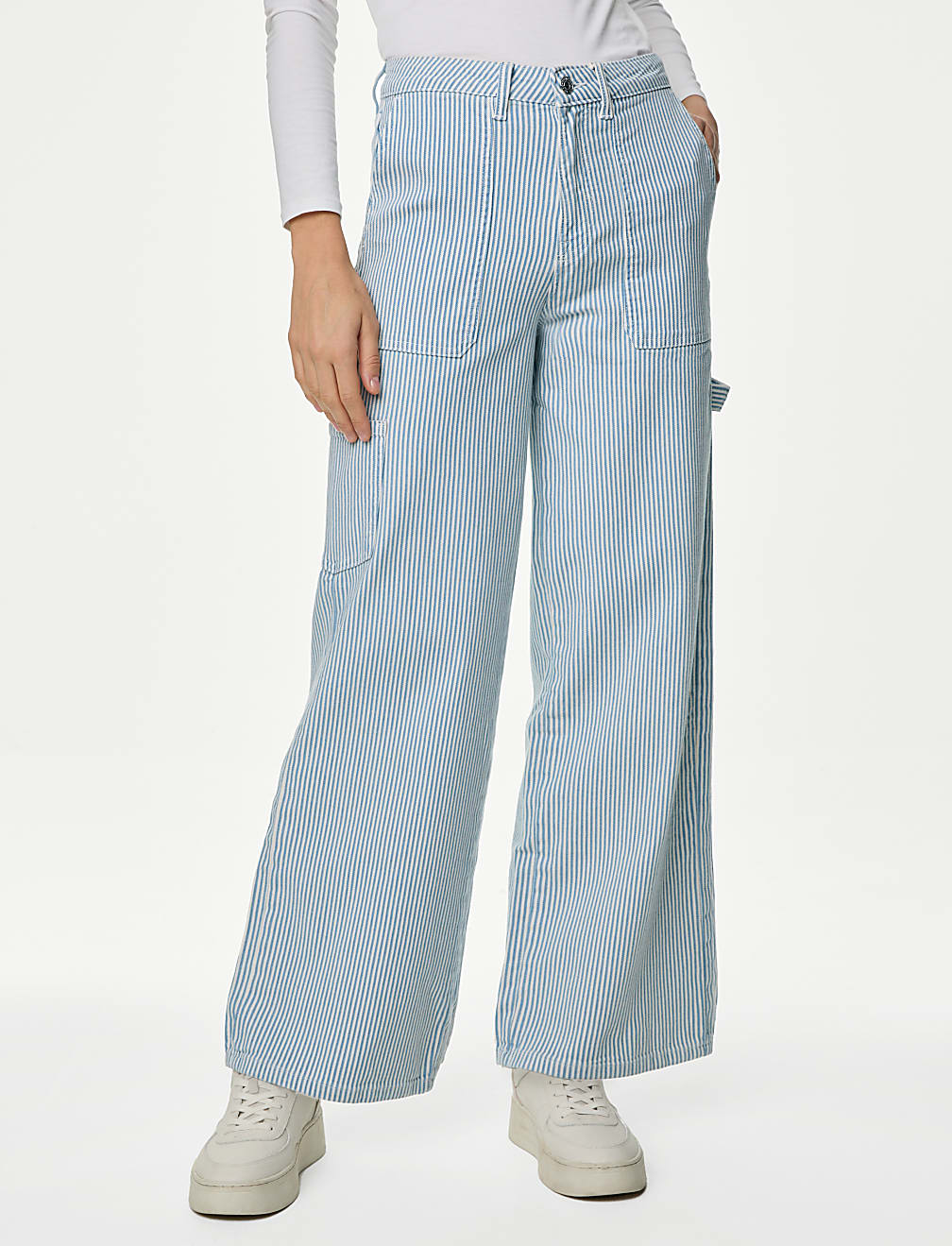 Relaxed High Waisted Carpenter Wide Leg Jeans