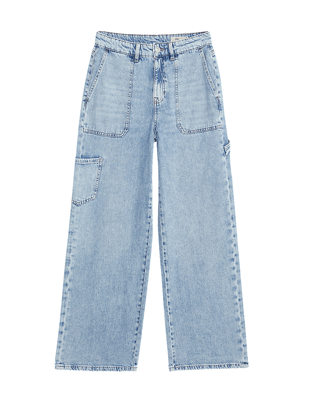 Relaxed High Waisted Carpenter Wide Leg Jeans