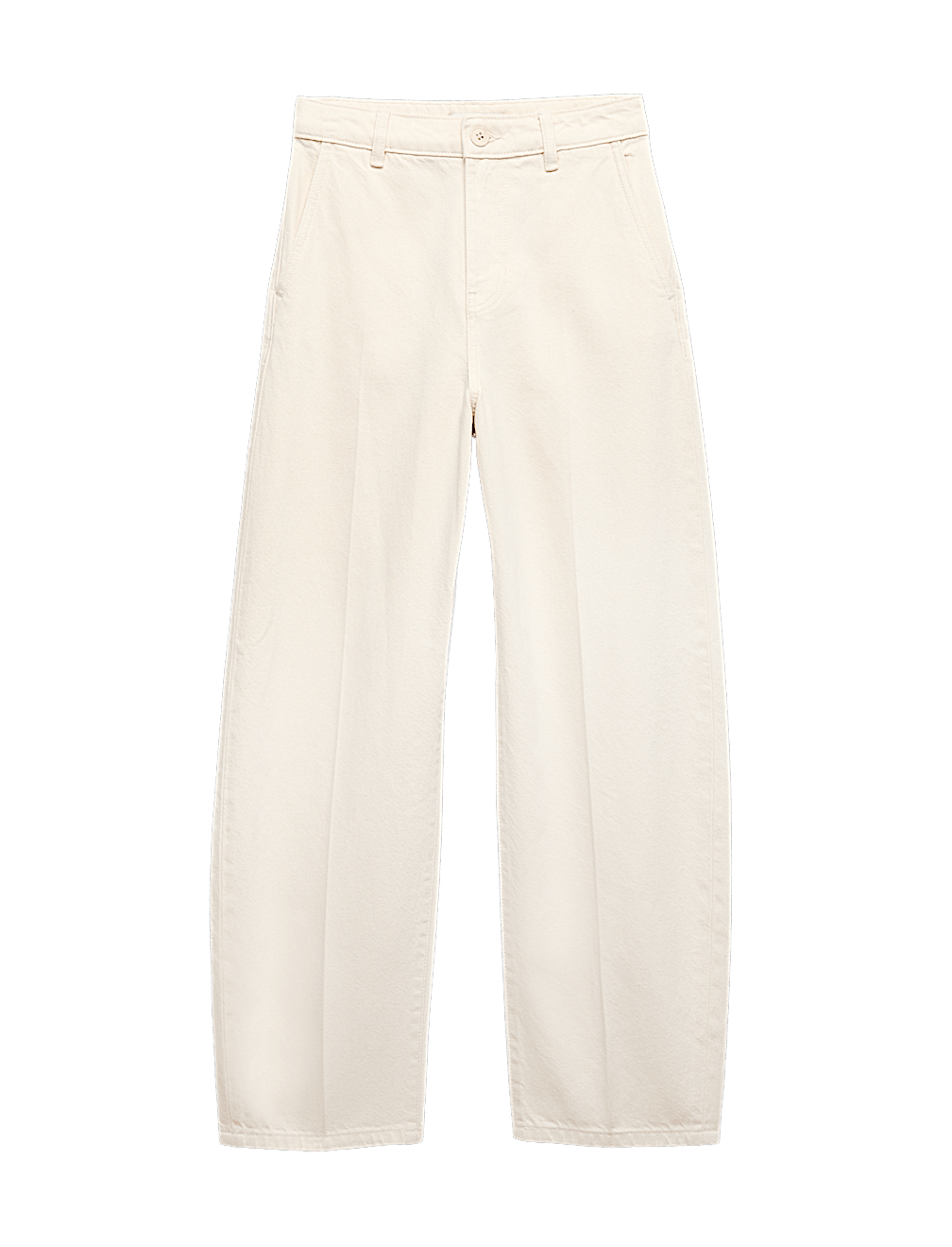 Pure Cotton Crease Front Barrel Leg Trousers