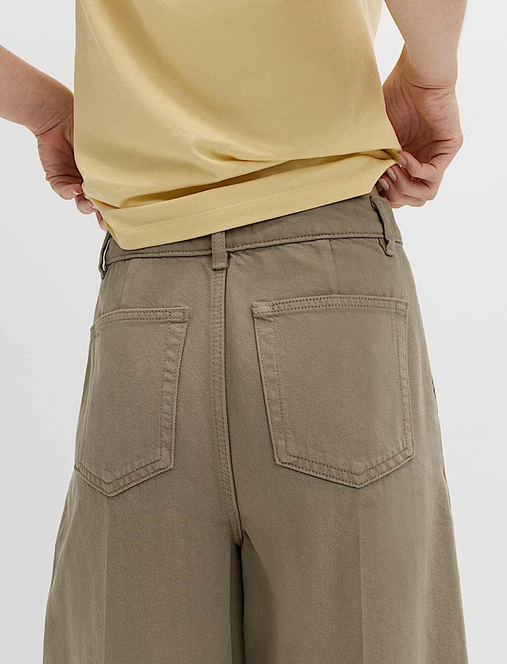 Pure Cotton Crease Front Barrel Leg Trousers