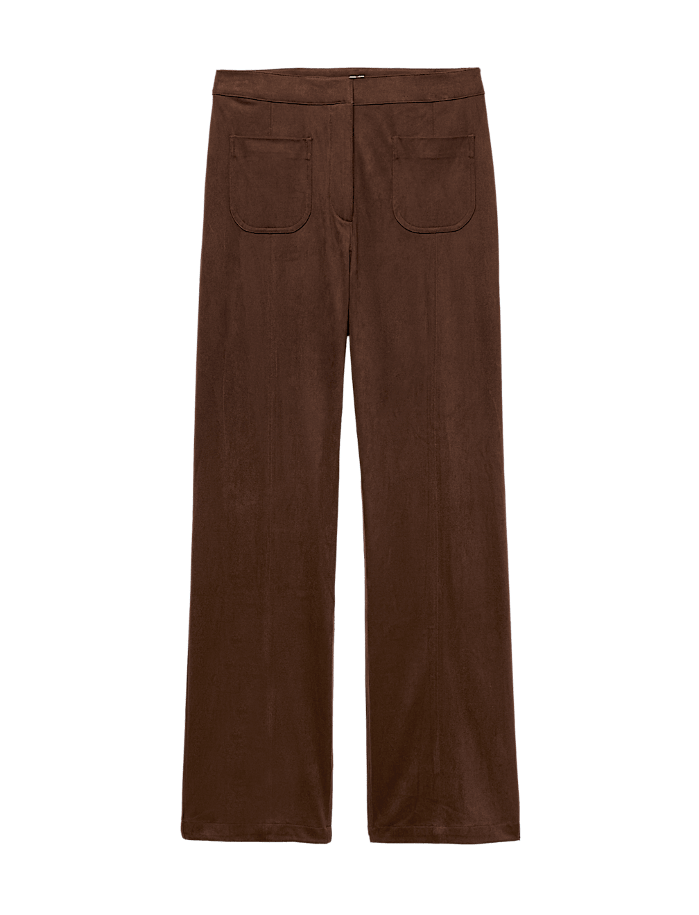Faux Suede Straight Leg Trousers