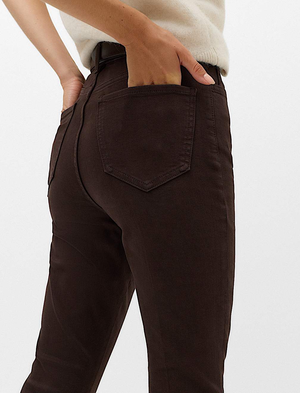 Cotton Rich Kick Flare Trousers