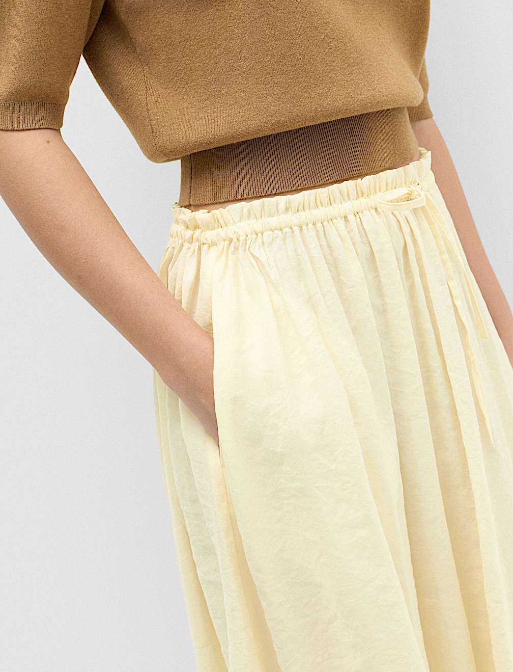 Hanky Hem Midi Skirt