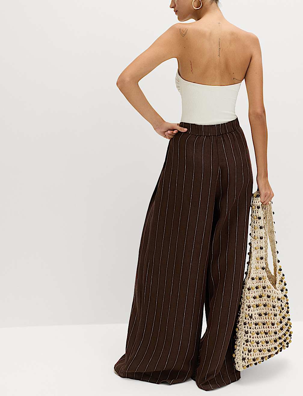Pure Linen Wide Leg Trousers