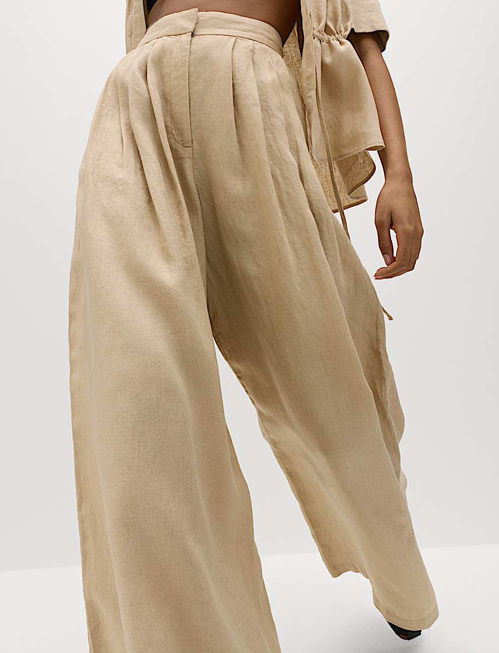 Pure Linen Wide Leg Trousers
