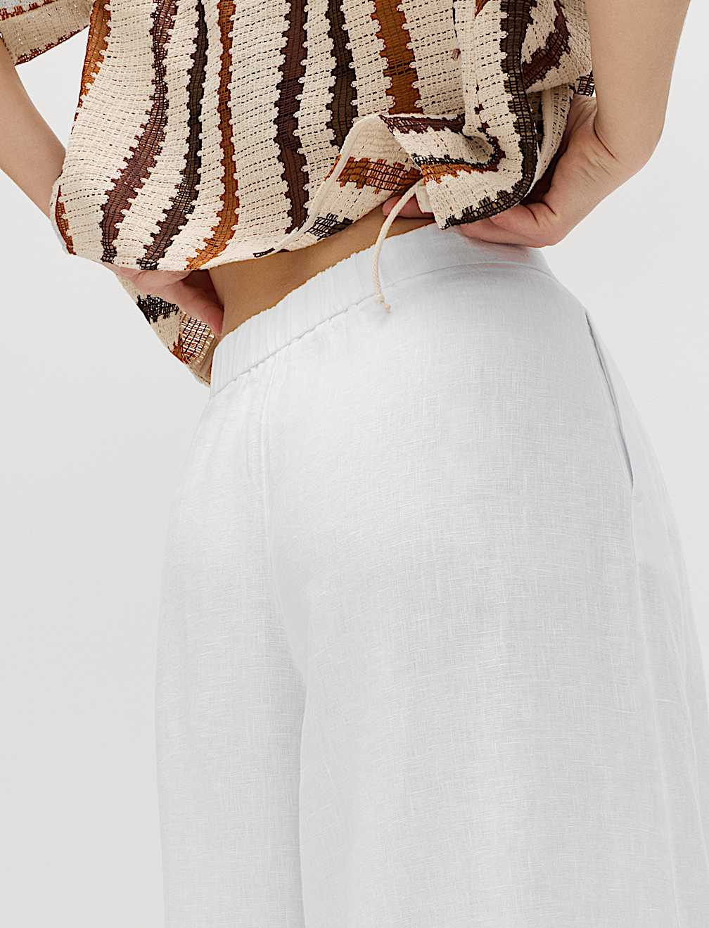 Pure Linen Wide Leg Trousers