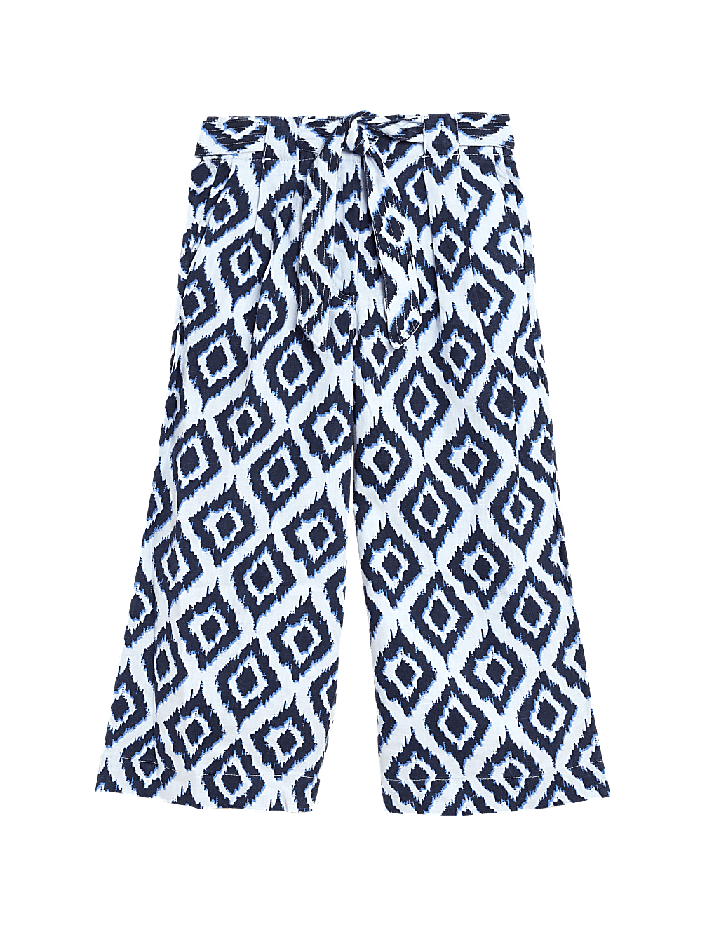 Pure Linen Crop Wide Leg Trousers