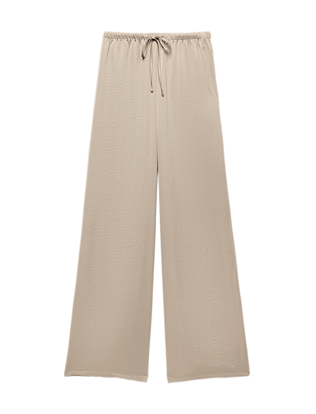 Satin Drawstring Wide Leg Trousers
