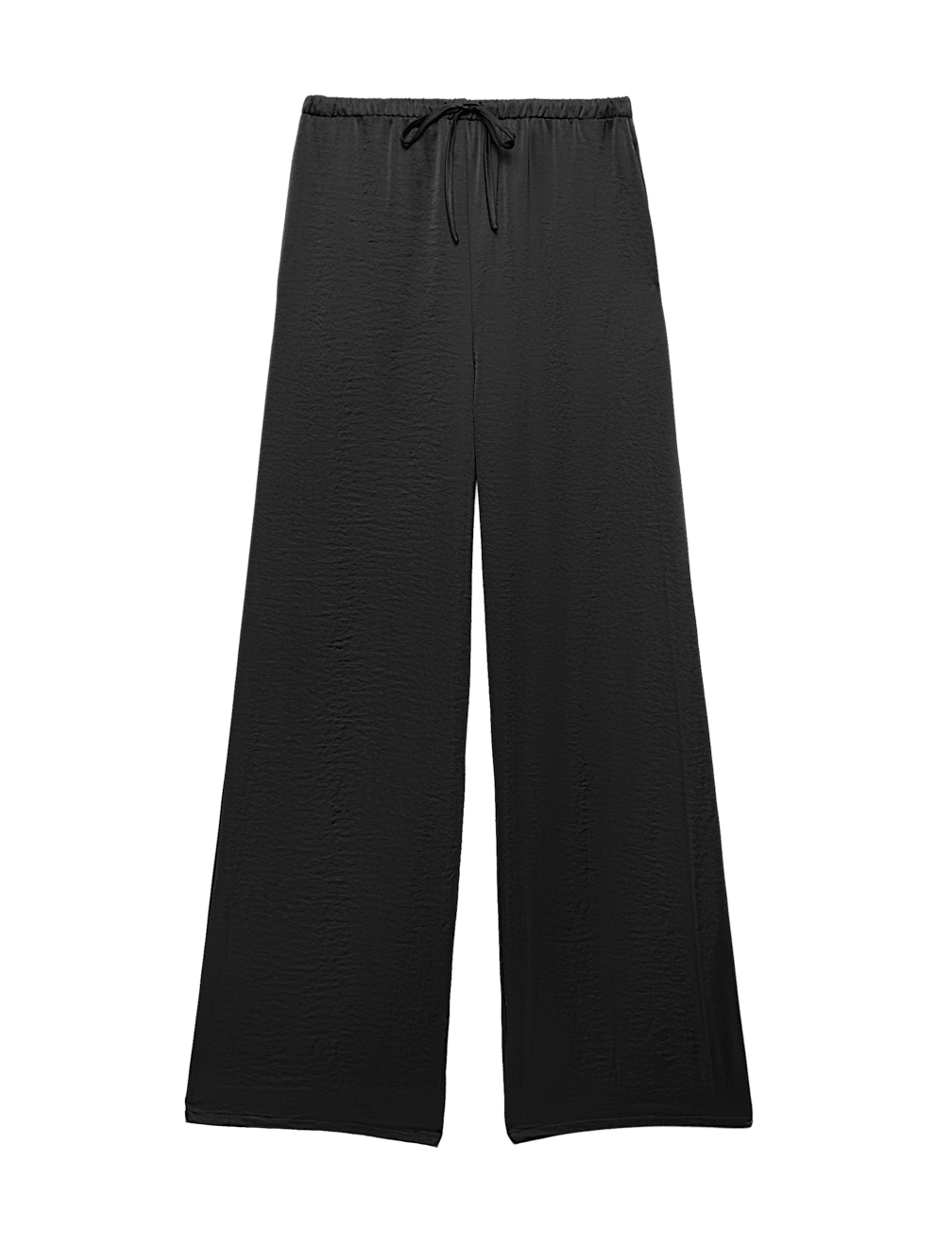 Satin Drawstring Wide Leg Trousers
